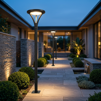 Lanterne de jardin LED avec batterie LiFePO4 de qualité supérieure, panneau monocristallin pour aménagements extérieurs