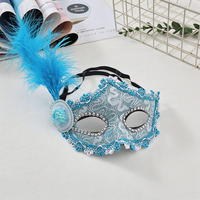Masque de mascarade vénitien tendance en dentelle et plumes, demi-masque pour les yeux, masque de costume pour fête, carnaval, bal, Halloween