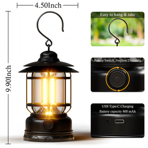 Lampes de camping portables rechargeables pour l'extérieur, étanches, lampes LED pour pique-nique, éclairage de camping pour la création d'ambiance - Product Image 2