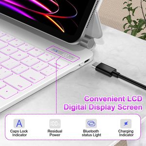 เคสคีย์บอร์ดมินิอเนกประสงค์พร้อมหน้าจอ LED สำหรับ <span class=keywords><strong>iPad</strong></span> Pro 11 นิ้ว และ <span class=keywords><strong>iPad</strong></span> Air 11/10.9 นิ้ว รุ่นใหม่ - Product Image 5