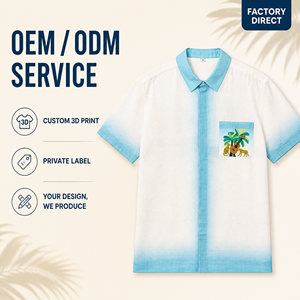 Camicia da Baseball da Uomo con Stampa 3D Tropicale, Asciugatura Rapida, in Poliestere, Colletto Camp, Manica Corta, Abbottonata, Casual Estiva - Product Image 1