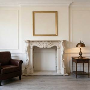 เตาผิงแบบตั้งพื้น ดีไซน์ฝรั่งเศส แกะสลักด้วยหินธรรมชาติ  ปรับแต่งขนาดได้ - Product Image 2