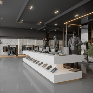 ชั้นวางเสื้อผ้าทำจากไม้แบบแขวนทำจากไม้สองเกาะสีขาว - Product Image 1