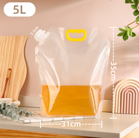 Sac de stockage transparent pour céréales avec bec verseur et poignée, pochette refermable réutilisable anti-humidité pour aliments liquides et solides