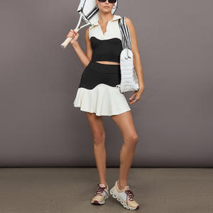 2025 Neue Polo Neck BH Shorts 2 Stück für Under Floral Tennis Rock Dress Set Shiny - Product Image 1