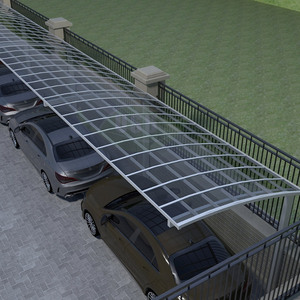 Cantilever arcuato in policarbonato tetto in lega di alluminio natura Carport garage <span class=keywords><strong>tettoia</strong></span> misura su misura 15 anni di garanzia per auto - Product Image 4