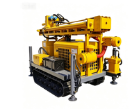 Machine de forage de puits d'eau hydraulique à moteur diesel, capacité de 220 m, avec pompe à mousse d'air pour l'exploration de puits d'eau profonds
