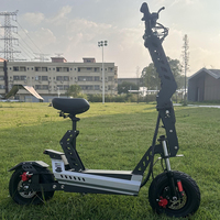 Trottinette électrique pliable à deux roues avec pneus larges de 13 pouces, double moteur, batterie au lithium, chargeur USB pour téléphone portable, avec siège