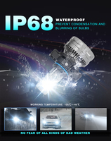 Nuevas Bombillas LED para Faros Delanteros H4 300W 6500K 30000 lúmenes 12V H7 IP68 Impermeables de Aleación de Aluminio, Ajuste Universal, Alta Velocidad, Silenciosas