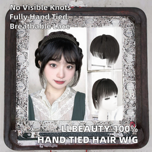 Bandeau de cheveux indiens Remy pour femmes, avec base en dentelle, nœuds invisibles et franges tressées intégrées pour usage quotidien - Product Image 6
