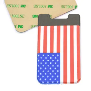Grosir grosir pabrik Cina Nuoxin menerima Logo Anda sendiri casing ponsel pemegang dompet kartu ponsel dengan bendera Amerika