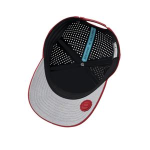 OEM Custom Mesh Perforated Hat Logo 5 Panel Slightly Curved Brim Snapback <b>Waterproof</b> Rubber Patch Golf <b>Cap</b> - Product Image 5