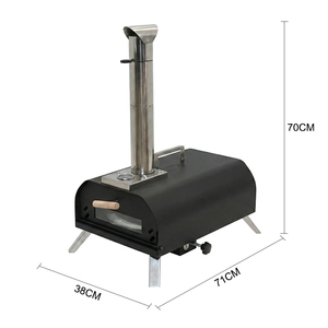 <span class=keywords><strong>Four</strong></span> à pizza portable multifuel en acier inoxydable, à rotation manuelle, pour extérieur, à granulés de bois, avec cheminée, sécurité flamme, étanche - Product Image 4