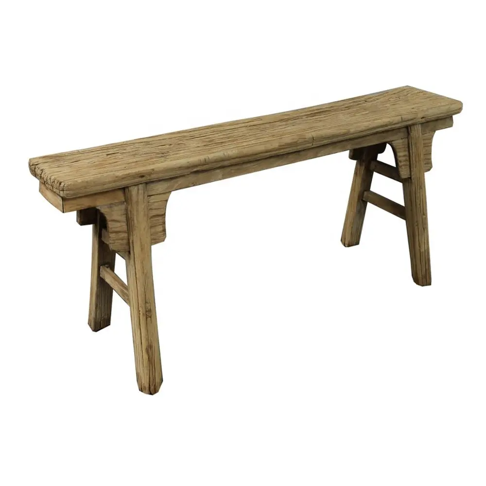 Antique wholesale rustic old natural reclaimed wood Ottoman bench