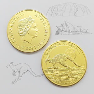 Pièces de monnaie commémoratives de style antique en or 1ZO Kangourou d'Australie 2015, cadeaux, décoration de la maison - Product Image 4