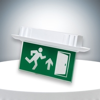 Panneau de sortie de secours LED encastré Alfamax LIFE-XP, autonomie de 3 à 5 heures, indice de protection IP40, vert/blanc, norme EN, éclairage encastré au plafond