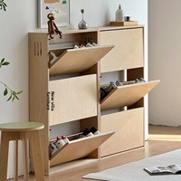 Meuble à chaussures en bois massif Wind Ocean, armoire de rangement multifonctionnelle grande capacité pour entrée, meuble décoratif