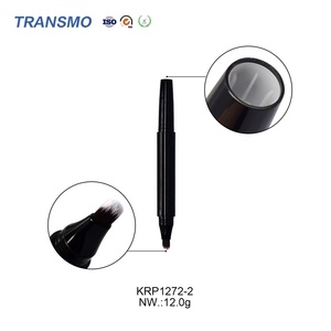 Logo personalizzato doppio lato <span class=keywords><strong>contorno</strong></span> bastone imballaggio tubo di plastica Palette ombretto con pennello in Nylon matite cosmetiche - Product Image 3