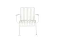 Fauteuil de jardin en aluminium blanc avec lattes, pour terrasse, jardin, cour, sièges de détente