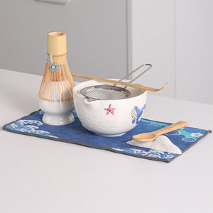 Juego de Batidor de Huevos de Cerámica Pintado a Mano Estilo Japonés NEWELL Whale, Cuchara de Bambú, Colador, Juego de 7 Piezas, Nuevo Juego de Té Matcha de Estilo <span class=keywords><strong>Chino</strong></span> - Product Image 4