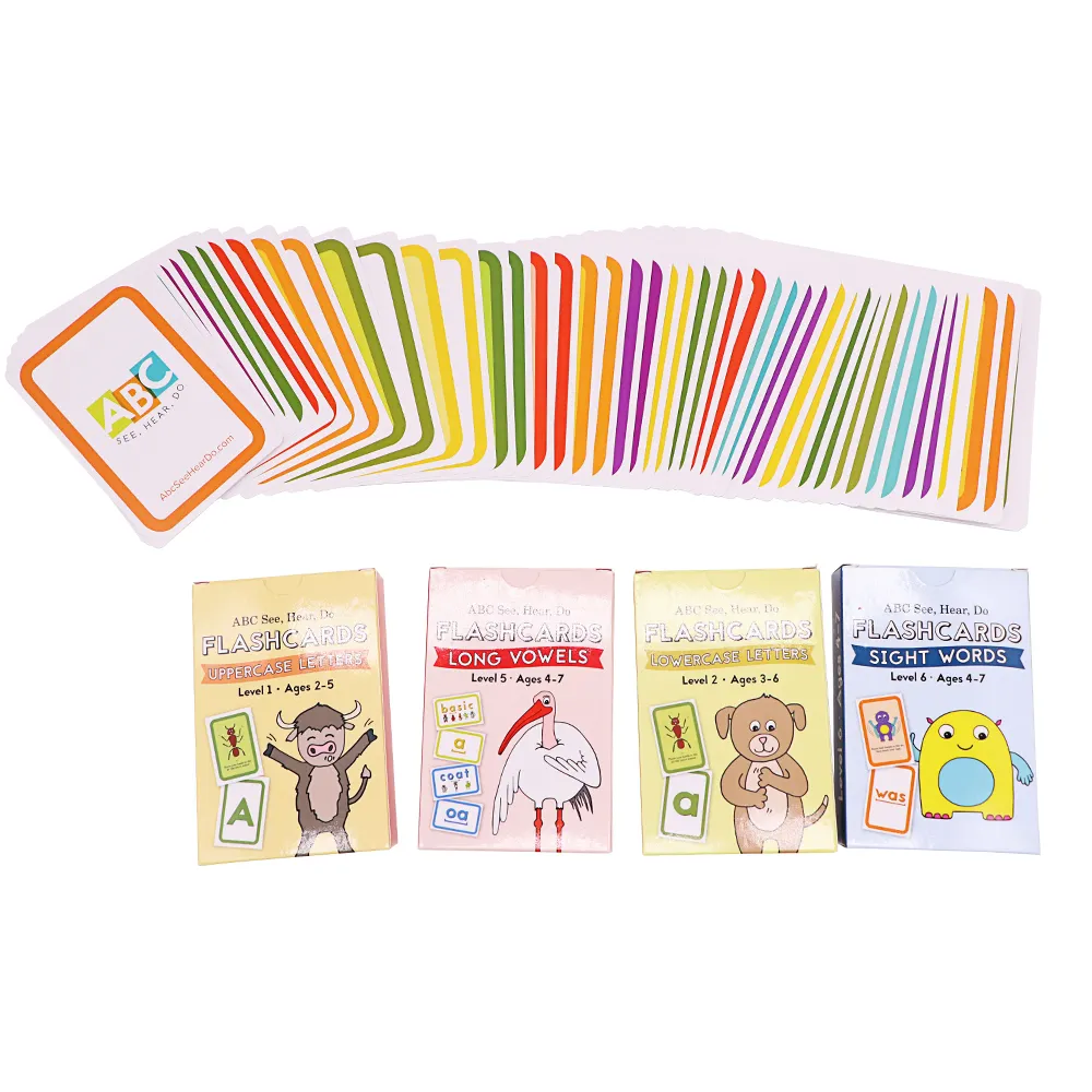 Custom Toddler Sight Words servizi di stampa di schede Flash apprendimento carte Cognitive Abc alfabeto schede Flash educative per bambini