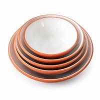 Ensemble de bols empilables en mélamine brillante, 5 pièces, 12,5-20,2 cm, orange et blanc, pour restaurant et hôtel