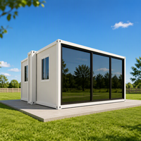 Maison conteneur moderne respirante et extensible, maison préfabriquée modulaire, maison pliable portable, mur en verre pour bureau extérieur