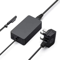 Adaptateur secteur 44W avec câble rétractable pour Microsoft Surface Pro 7/8/9/X, Book 2/3, Laptop 1/2/3 - Chargeur rapide avec port USB-C