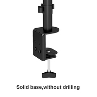 Support de moniteur unique KHCOOHOO pour bureau, réglable, pour écrans de 13 à 27 pouces, bras de moniteur avec fixation par pince en C/œillet, en acier allié, compatible VESA 75/100 mm