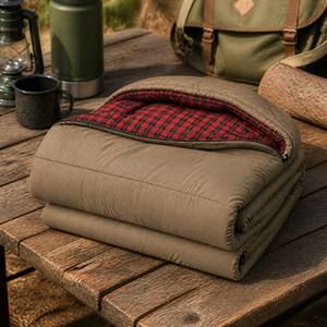 Rectangular Envelope Hooded <b>Sleeping</b> <b>Bag</b> Eco-Friendly <b>Warm</b> Padded for Cold Weather Outdoor Car Camping - Product Image 2