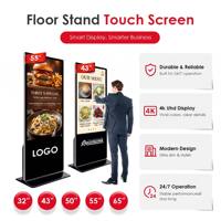 Pantalla LCD Táctil de Señalización Digital de 32 43 50 55 65 Pulgadas, Kiosco de Exhibición Publicitaria para Menús de Restaurantes