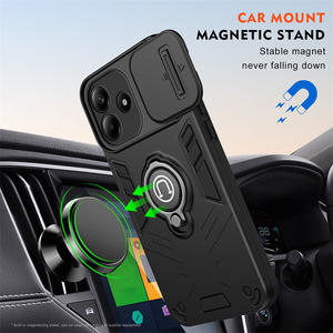 Étui pour <span class=keywords><strong>Xiaomi</strong></span> Redmi Note 14/Note 14 Pro/Note 14 Pro Plus, coque de téléphone avec anneau métallique coulissant, support magnétique pour voiture - Product Image 3