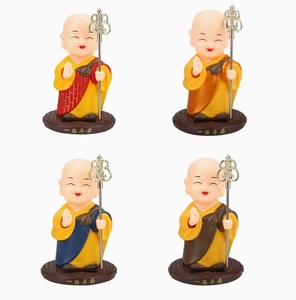 10.5*7.5*7.5ซม. ส่ายหัวพยักหน้าได้ตุ๊กตาพระพุทธรูปเล็กๆน้อยๆ<span class=keywords><strong>สามเณร</strong></span>พระภิกษุสงฆ์แสงอาทิตย์สำหรับตกแต่งรถบ้านสีฟ้าสีแดงสีเหลือง - Product Image 4
