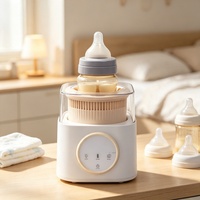 Chauffe-biberon portable avec fonction de rotation, batterie 1200 mAh, 3 en 1, maintien au chaud constant, anti-bulles, mélangeur de lait en poudre, veilleuse, alimentation USB, OEM