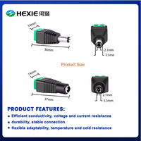 Connecteur DC femelle et mâle 5521 pour lampe LED sans soudure avec alimentation de surveillance, adaptateur de borne verte jusqu'à 24V 5A