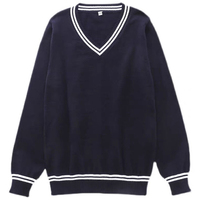 Usine Offre Spéciale vêtements d'école enfants tricoté coton à manches longues col en v uniforme pull pull de haute qualité
