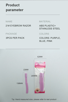 Rasoir à sourcils pliable professionnel, lame en acier inoxydable, manche lisse, design portable pour l'épilation et le modelage des poils du visage des femmes