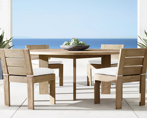 Source Factory <b>Teak</b> Wood Outdoor Dining Side <b>Chair</b> Slatted Garden Seating for Villa and Hotel Projects - Product Image 3