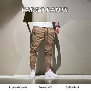 Pantalones Cargo informales de negocios personalizables para hombre, ropa informal estilo Hip Hop con múltiples bolsillos, pantalones <span class=keywords><strong>vaqueros</strong></span> medios XL, patrón de Jogger frontal plano - Product Image 6