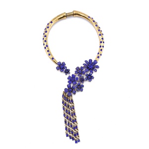 European American Luxury Full <strong>Diamond</strong> Flower <strong>Necklace</strong> Retro Tassel <strong>Fake</strong> Collar Elegant Banquet Fashion Pendant <strong>Necklaces</strong> - Product Image 5
