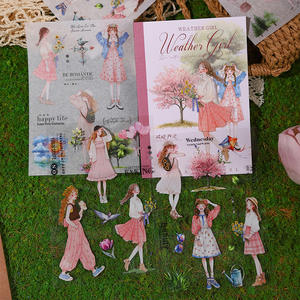 10 unids/pack doble Material pegatina <span class=keywords><strong>libro</strong></span> tiempo chica serie niñas Aquascape tema Material - Product Image 4