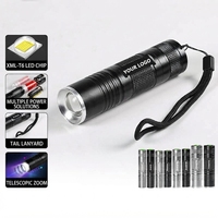 Senter LED Mini OEM 20W Berbahan Aluminium Alloy, Dapat Diperbesar, Daya Tinggi, Portabel dengan Sinar Jauh untuk Berkemah dan Mendaki Gunung di Luar Ruangan