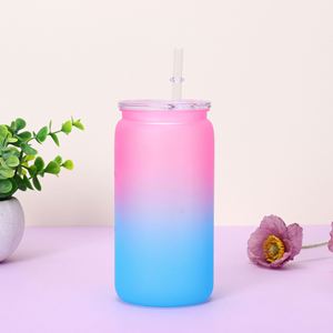 Custom Logo 16oz <b>Plastic</b> Mason Tumbler Double Wall Reusable with Straw for Smoothie Milkshake Juice - Product Image 2