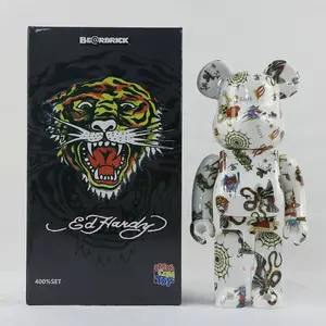 พร้อมส่ง400% 28ซม. หุ่นหัวเสือ edhardy bearbrick kow สหายหุ่นแอ็กชันแฟชั่นของการตกแต่งห้อง