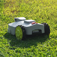 Cortadora de Césped Inteligente Ultrasónica, Robot Cortacésped con Caja Recolectora, Batería de 24V, Altura de Corte de 1 a 4 Pulgadas