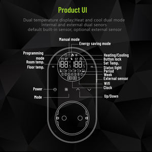 Termostato Digital de Control remoto inteligente <span class=keywords><strong>Beca</strong></span>, enchufe de aplicación Tuya para el hogar, Hotel, apartamento, temperatura de 220V - Product Image 6