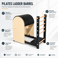 Corrigeur de colonne vertébrale Celux Pilates Ladder Barrel en bois d'érable, durable, portable, résistance réglable, pour studio commercial et bien-être