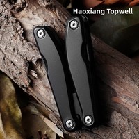 Pince multifonction pliable de précision noire en acier inoxydable, couteau de poche portable pour le camping en extérieur, la réparation à domicile, cadeau OEM