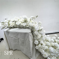 Guirlande de fleurs artificielles SPR en soie blanche (rose, pivoine, eucalyptus) pour mariage, fête, décoration intérieure, fleurs de table et d'angle