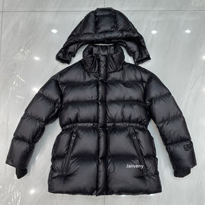 معطف نسائي شتوي جديد بخصر مرتفع من جانفيني ، بطة بيضاء ، معطف سميك بغطاء رأس دافئ أسود بارد للغاية - Product Image 6